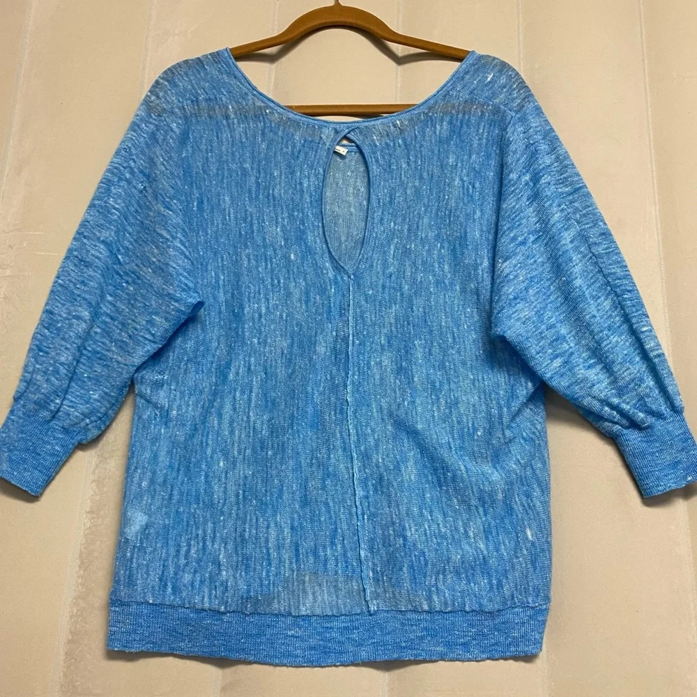 Margaret O’Leary Women’s Sweater Large Linen Blend Dolman Sleeve Designer Luxury